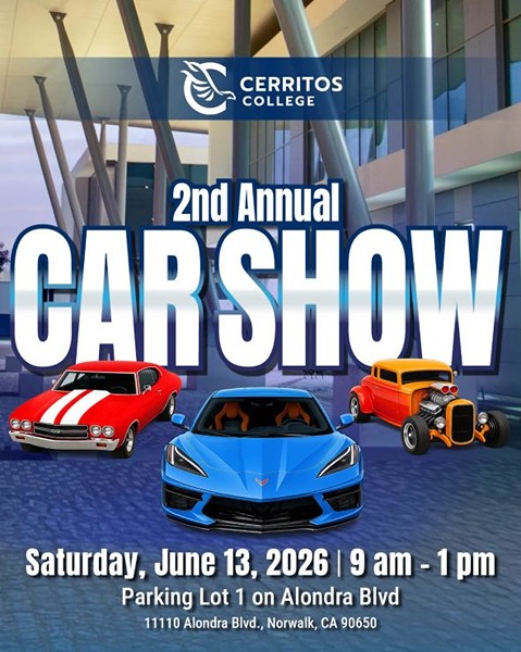 Cerritos College Car Show flyer June 2026